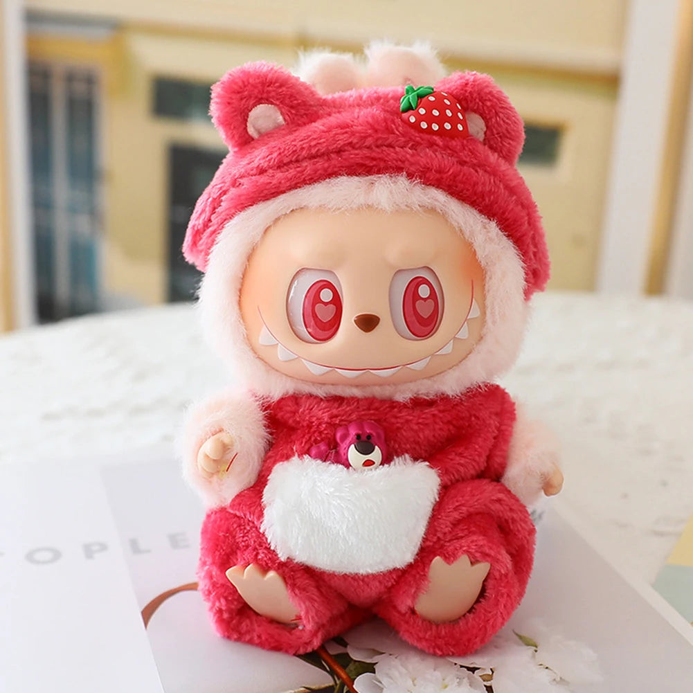17cm Mini Plush Doll'S Clothes Outfit Accessories For Korea Kpop Exo Labubu I II Idol Dolls sit party overalls Clothing Gift