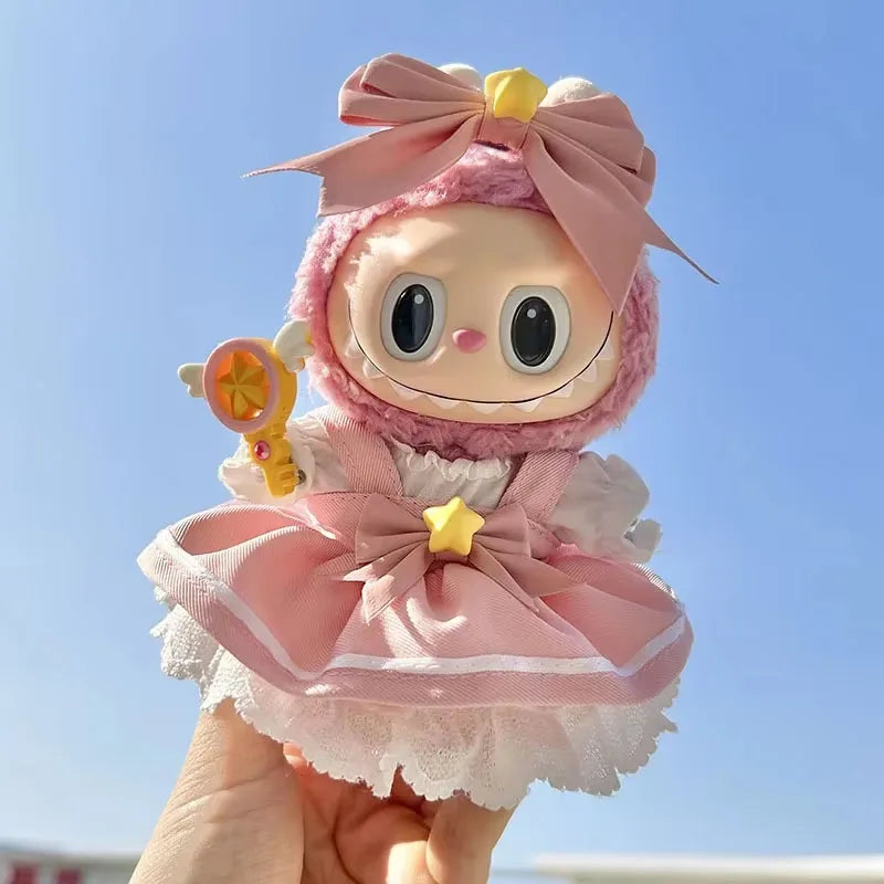 17cm Mini Plush Doll'S Clothes Outfit Accessories For Korea Kpop Exo Labubu I II Idol Dolls sit party overalls Clothing Gift