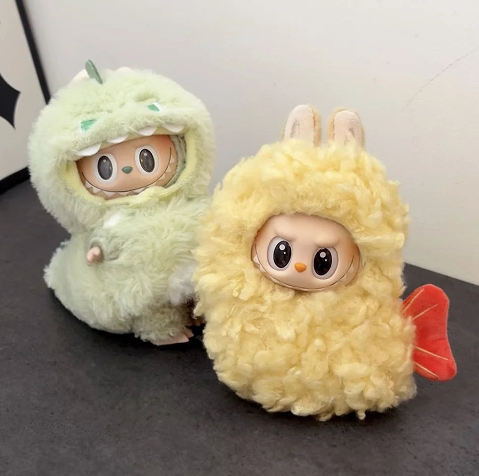17cm Cute Mini Plush Doll's Clothes Outfit Accessories For Korea Kpop Exo Labubu Idol Dolls Bee/Shark Suit Clothing DIY Kid Gift
