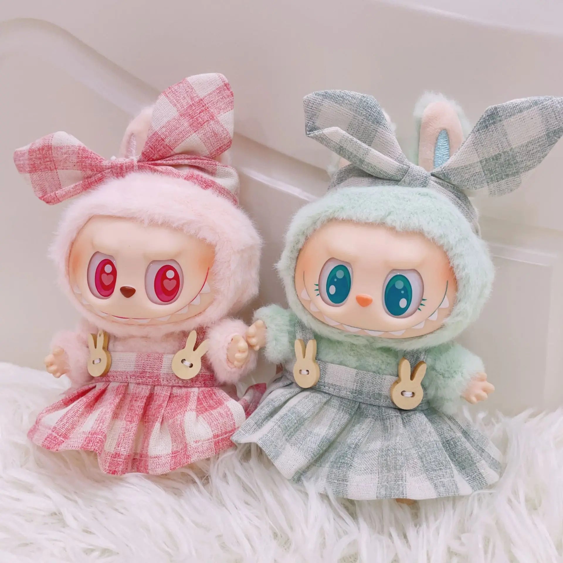 17cm Cute Mini Plush Doll'S Clothes Outfit Accessories For Korea Kpop Exo Labubu Idol Dolls Skirt Hat Clothing DIY Kids Gift