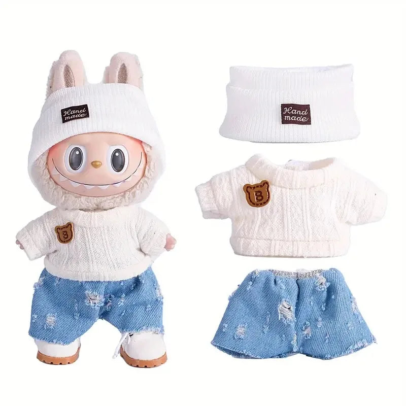 17cm Cute Mini Plush Doll'S Clothes Outfit Accessories For Korea Kpop Exo Labubu Idol Dolls Sweater Clothing DIY Kids Girl Gift