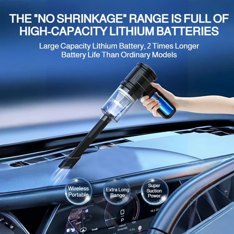 Wireless Rechargeable Car Vacuum Cleaner, Home & Car Dual Use Handheld Portable, High Power Strong Suction，Easy Clean for