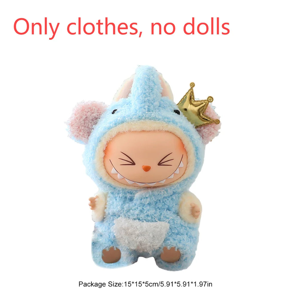 17cm Mini Plush Doll'S Clothes Outfit Accessories For Korea Kpop Exo Labubu I II Idol Dolls sit party overalls Clothing Gift