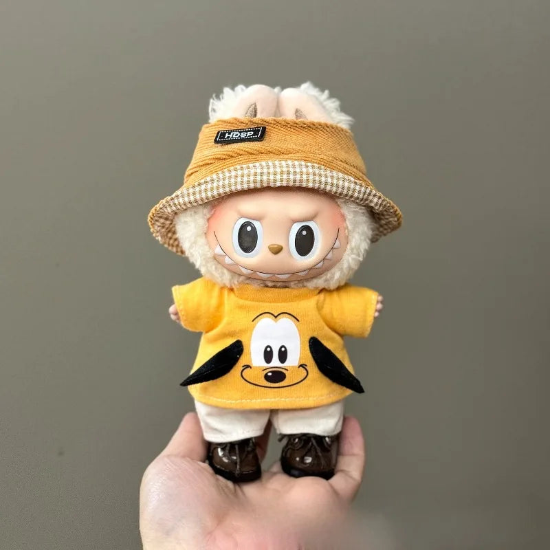 17cm Mini Plush Doll'S Clothes Outfit Accessories For Korea Kpop Exo Labubu I II Idol Dolls sit party overalls Clothing Gift