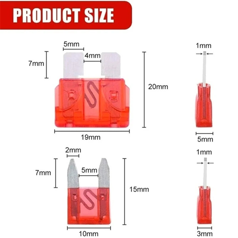 Fuse boxes come in various specifications, with 60 and 120PCS not having medium fuses, while 60PCS are packaged in bags