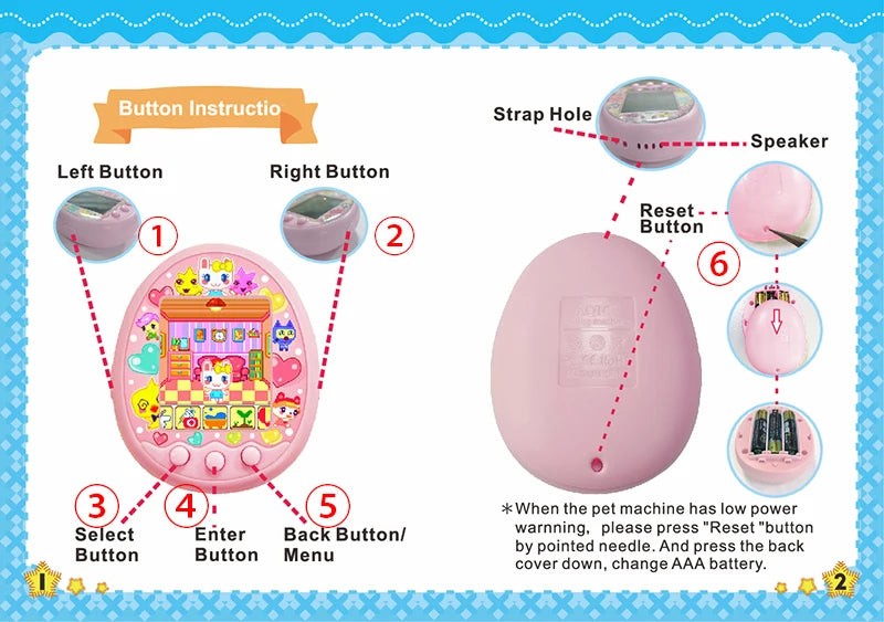 Electronic Pet Machine Online Interactive Friend Feeding Simulation Pet Color Screen Game Machine Children's Birthday Gift