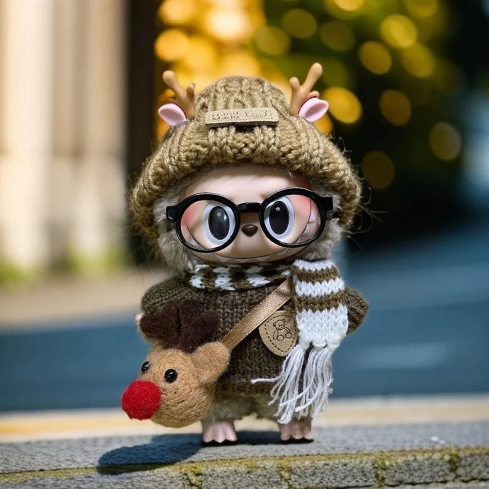 17cm Mini Plush Doll'S Clothes Outfit Accessories For Korea Kpop Exo Labubu Idol V1 V2 Sweater Headband Set Clothing Gift