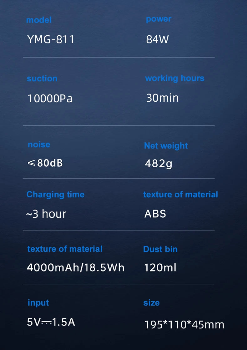 Car Wireless Vacuum Cleaner Handheld High-Power Vacuum Cleaner Portable Portable Small Vacuum Cleaner For Multi Purpose