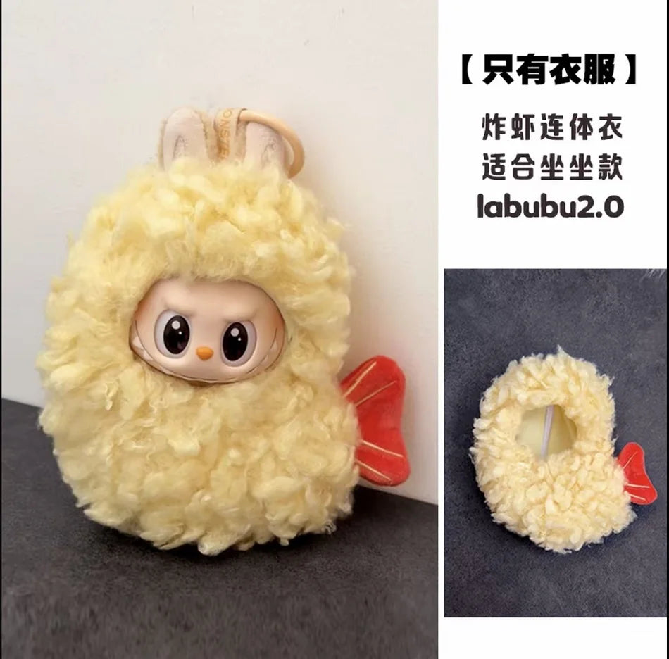 17cm Cute Mini Plush Doll's Clothes Outfit Accessories For Korea Kpop Exo Labubu Idol Dolls Bee/Shark Suit Clothing DIY Kid Gift