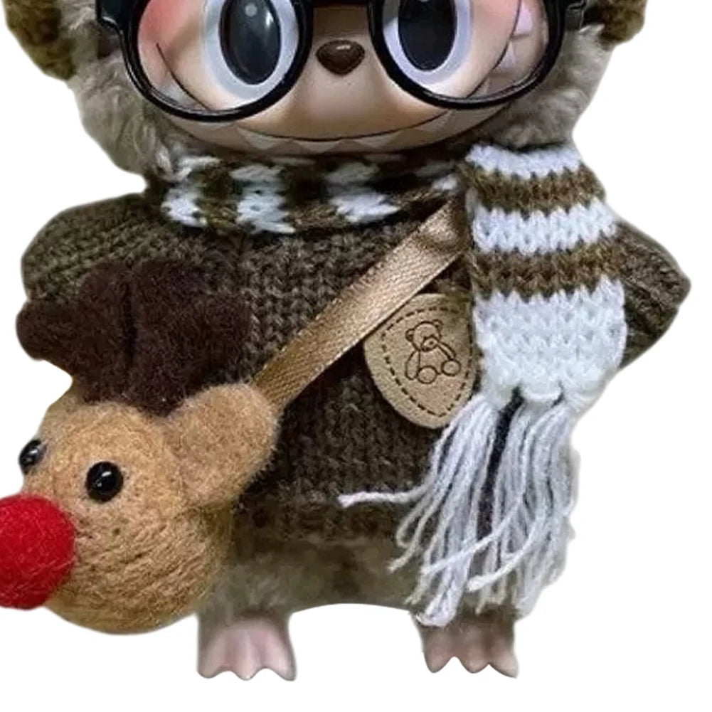 17cm Mini Plush Doll'S Clothes Outfit Accessories For Korea Kpop Exo Labubu Idol V1 V2 Sweater Headband Set Clothing Gift