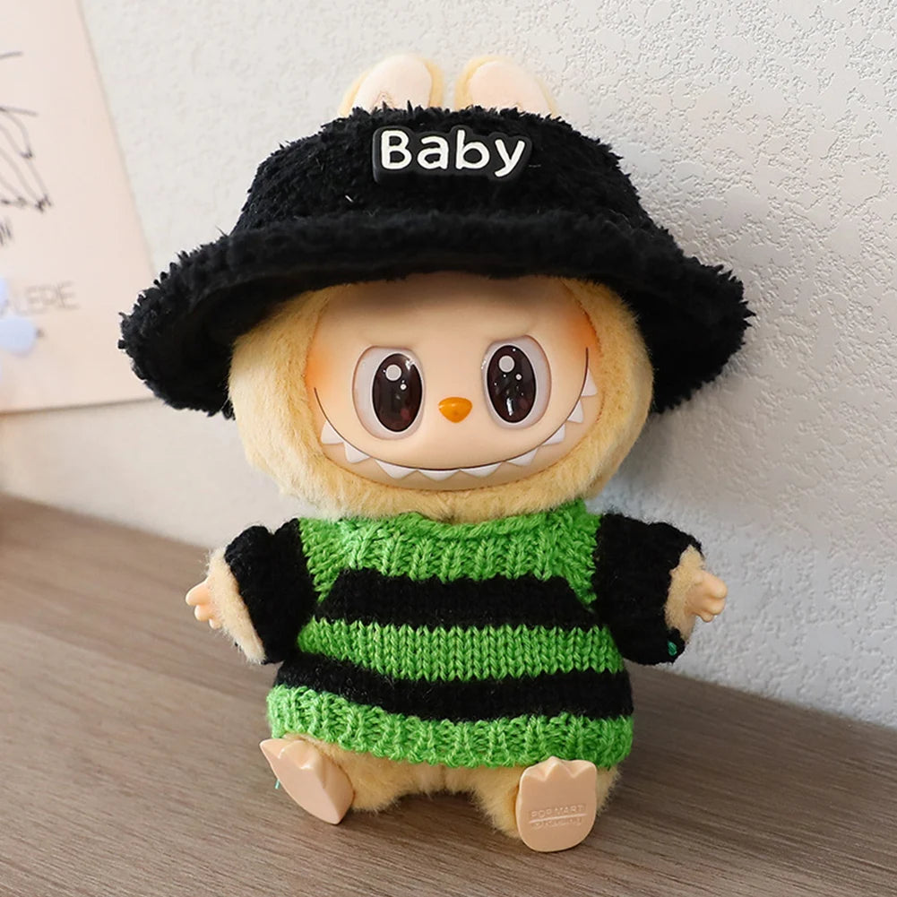 17cm Cute Mini Plush Doll's Clothes Outfit Accessories For Korea Kpop Exo Labubu V1 V2 Idol Doll Sitting Party Clothing DIY Gift